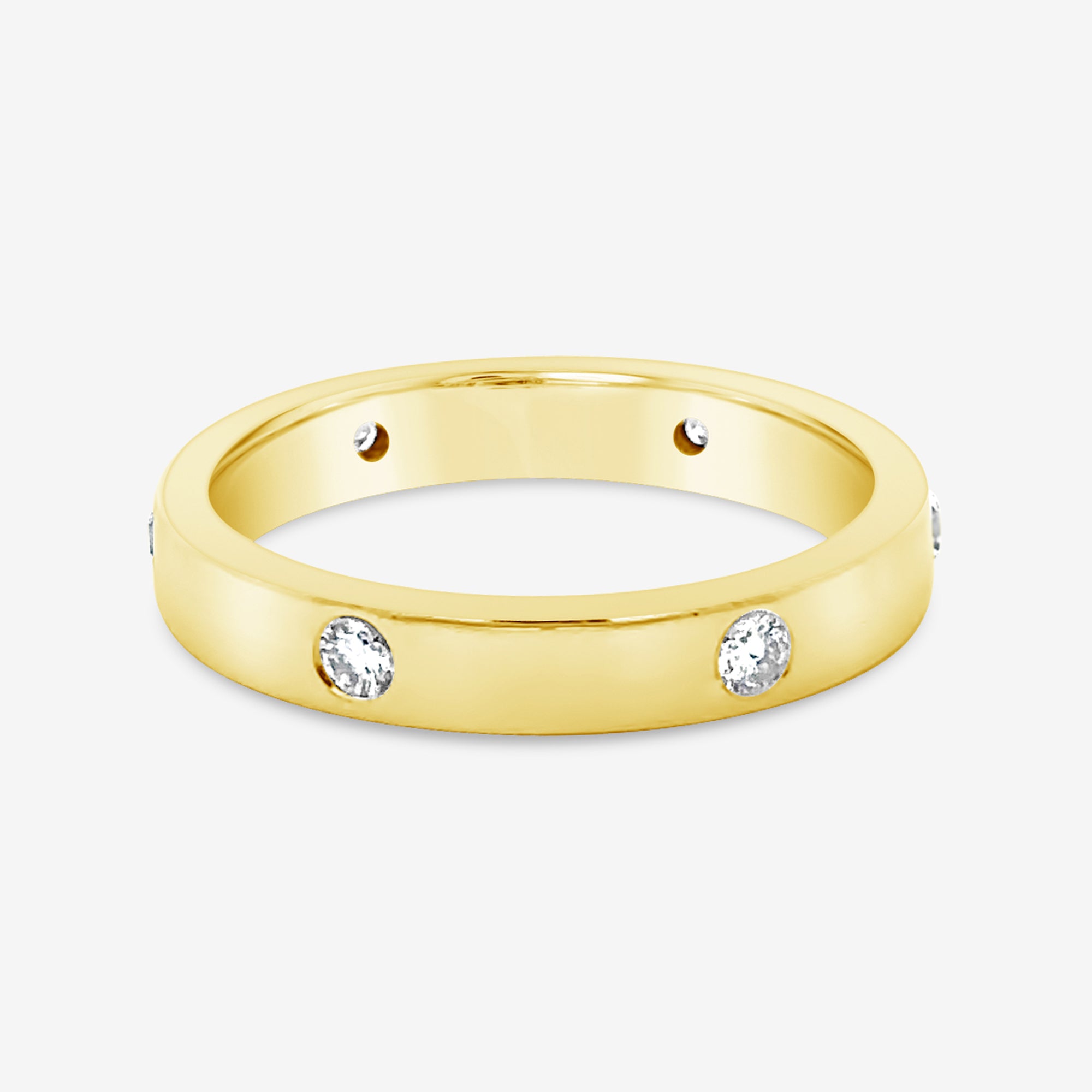 burnished diamond and gold eternity ring