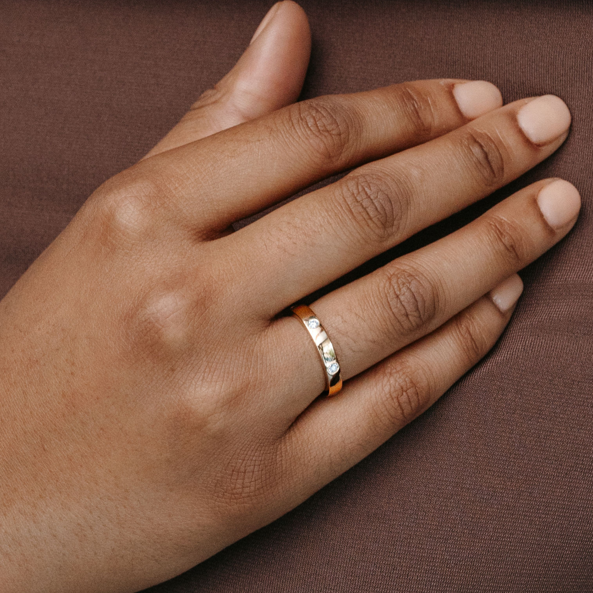 burnished diamond eternity ring