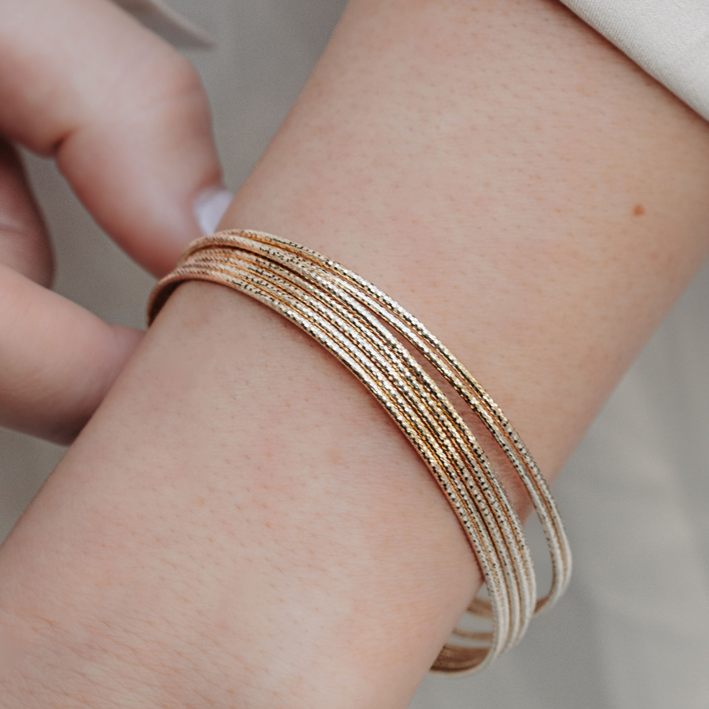 seven gold bangles cuff bracelet