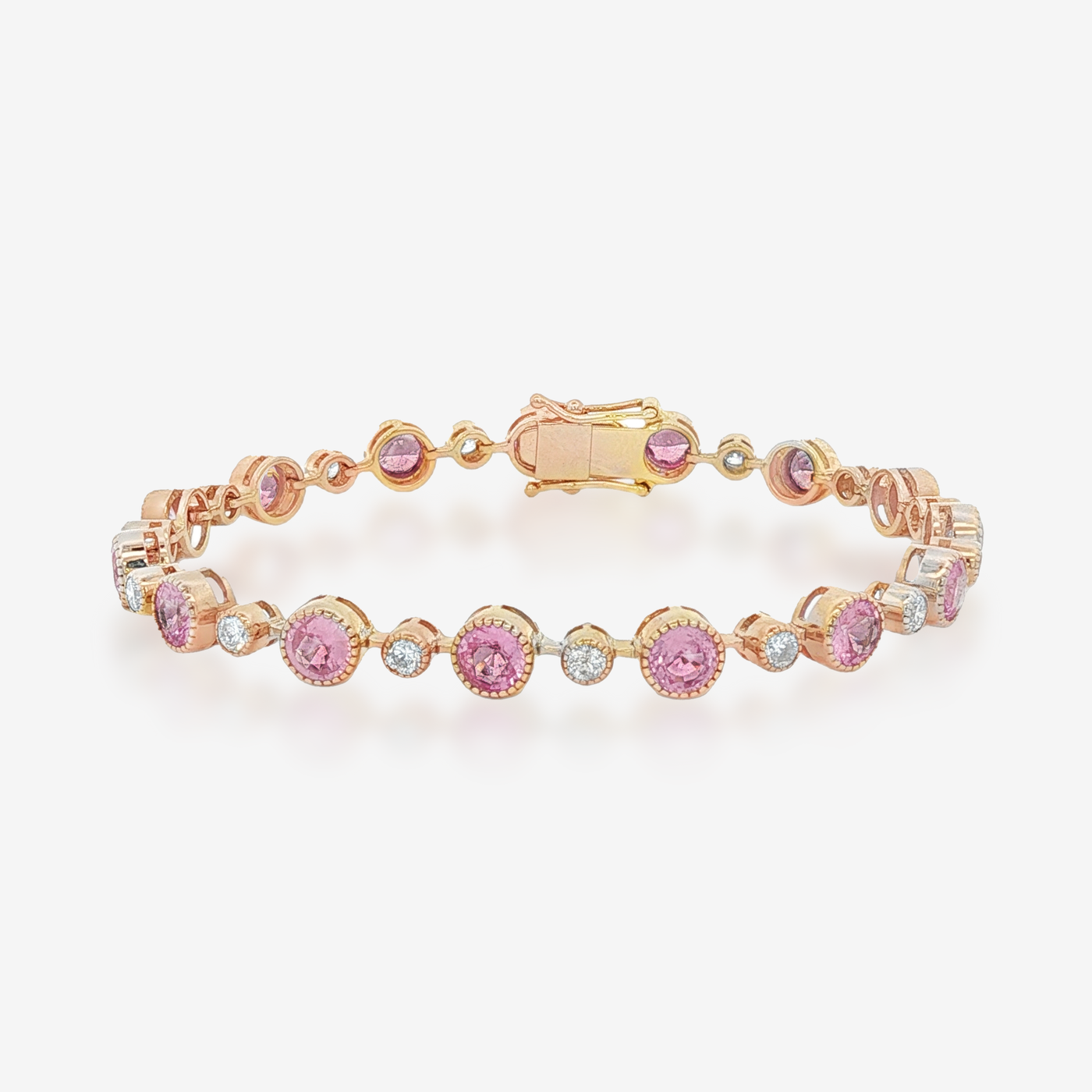 7.10CT Pink Sapphire & Diamond Bracelet