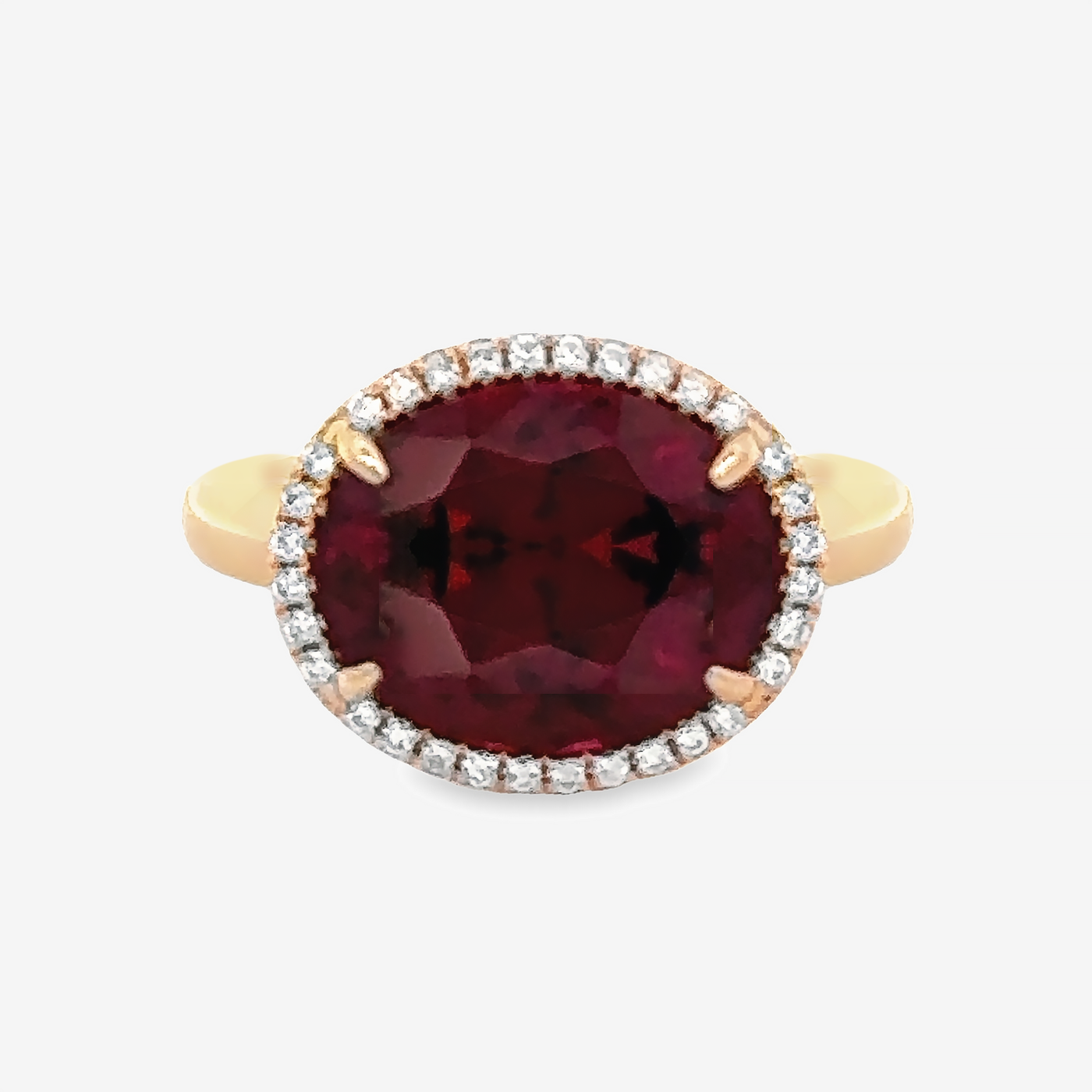 garnet and diamond halo ring