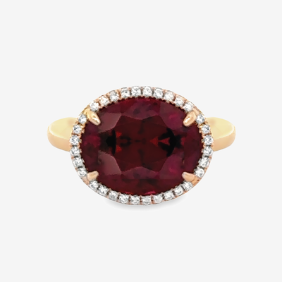 garnet and diamond halo ring