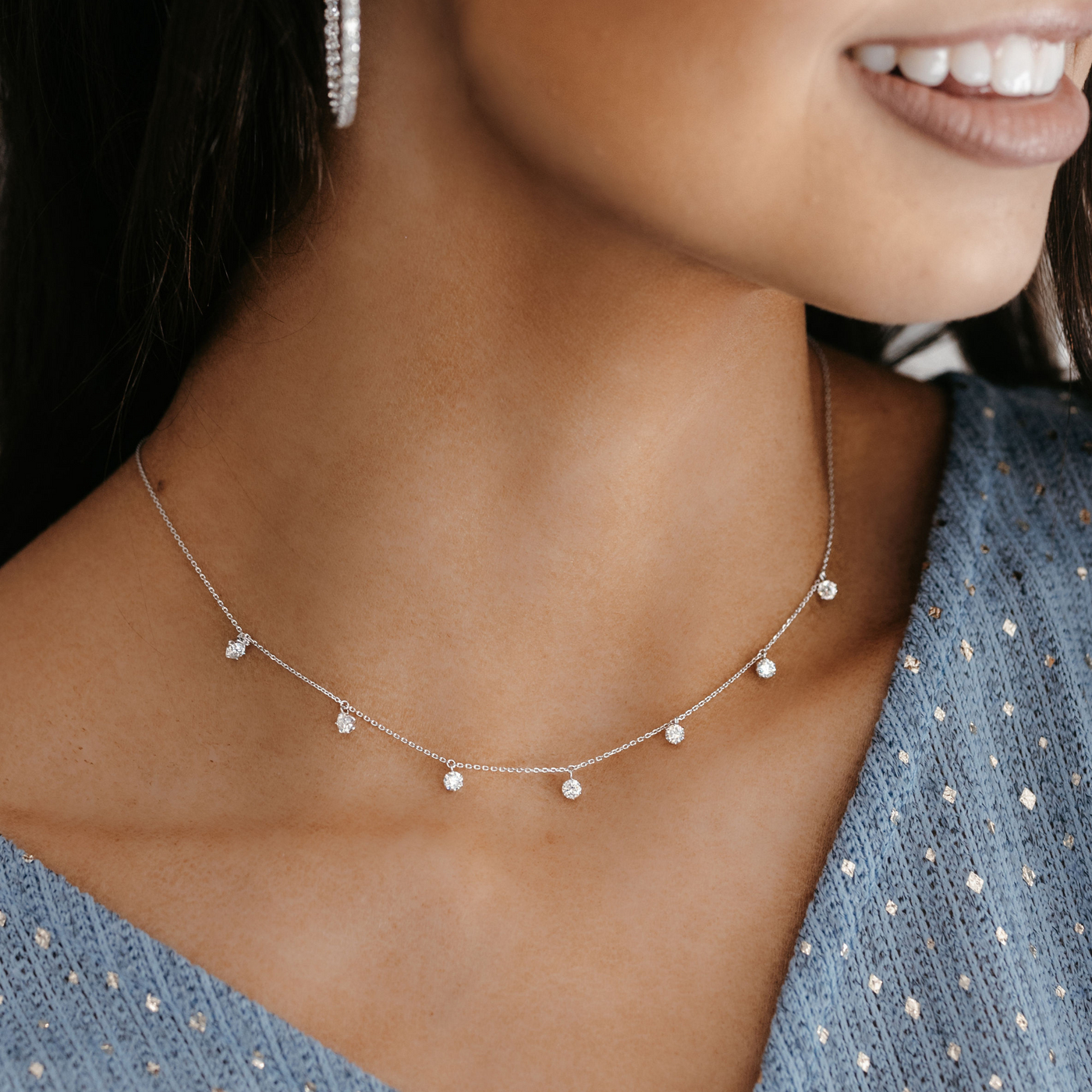 drops by the yard diamond necklace