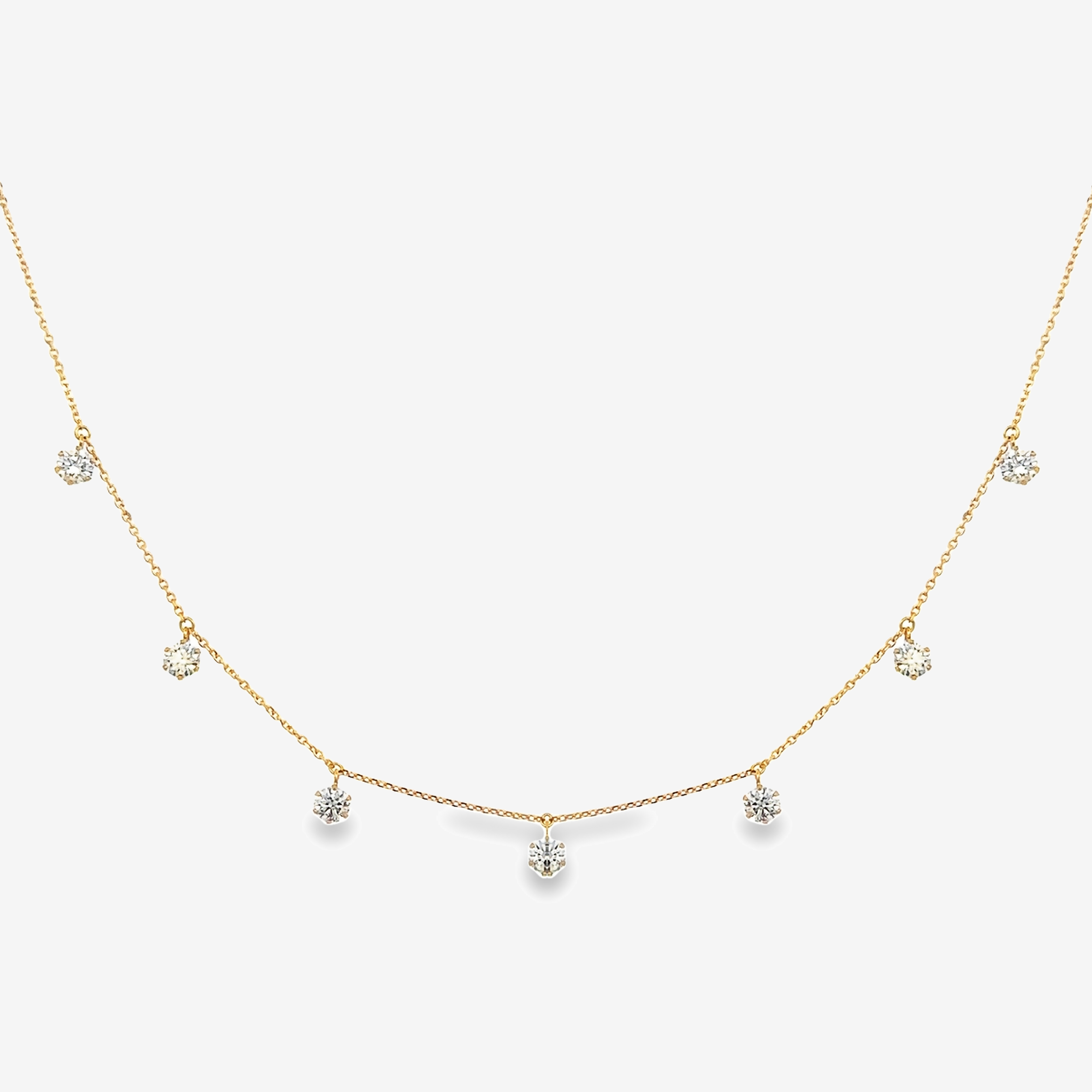 drops by the yard diamond station necklace