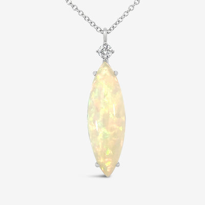 8.32ct Marquise Shaped African Opal Necklace