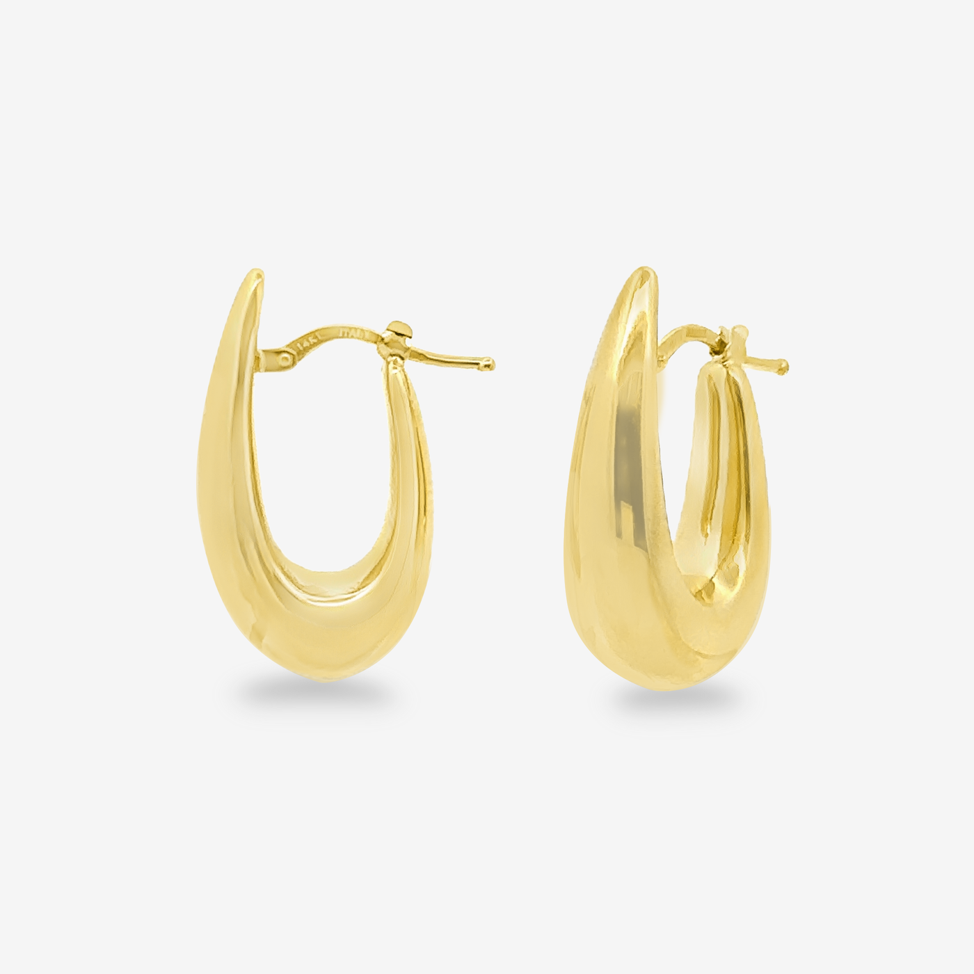 8mm Tapered Oval 1" Hoop Earrings