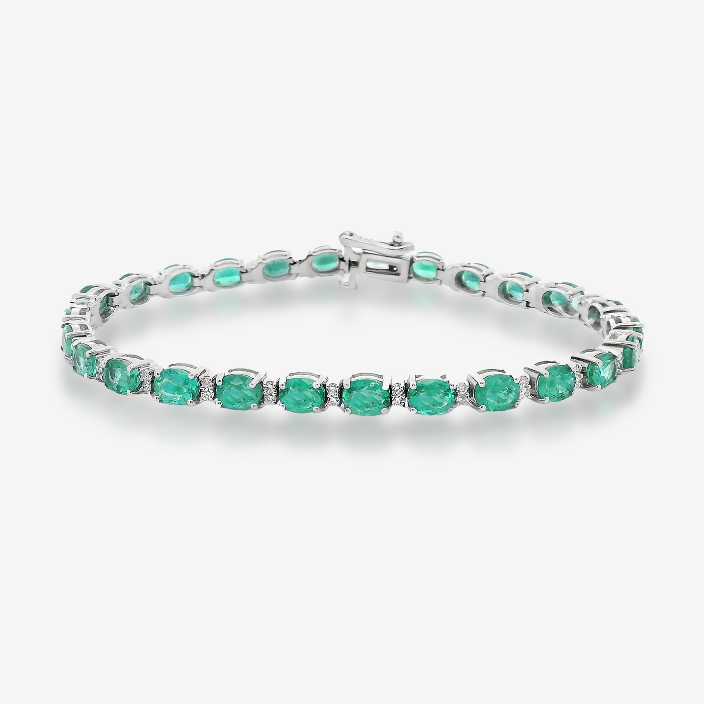 9.00CT Emerald & Diamond Tennis Bracelet