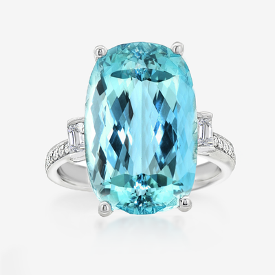 9.15CT Aquamarine & Diamond Ring