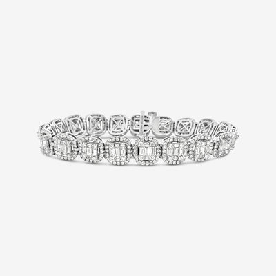 diamond halo tennis bracelet