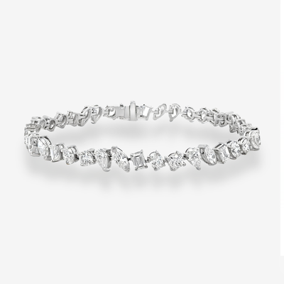9.55CT Mixed Shape Diamond Tennis Bracelet