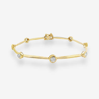 9 Illusion Set Diamond Bezel & Bar Bracelet