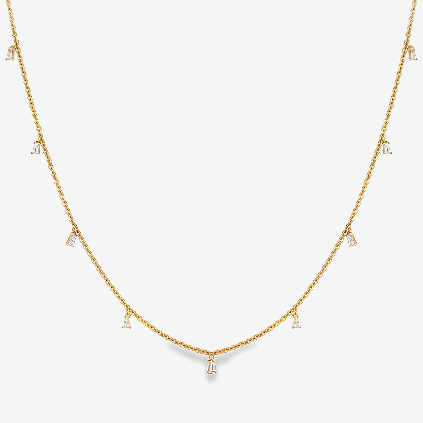 9 Drops By The Yard 0.40CT Baguette Diamond Necklace