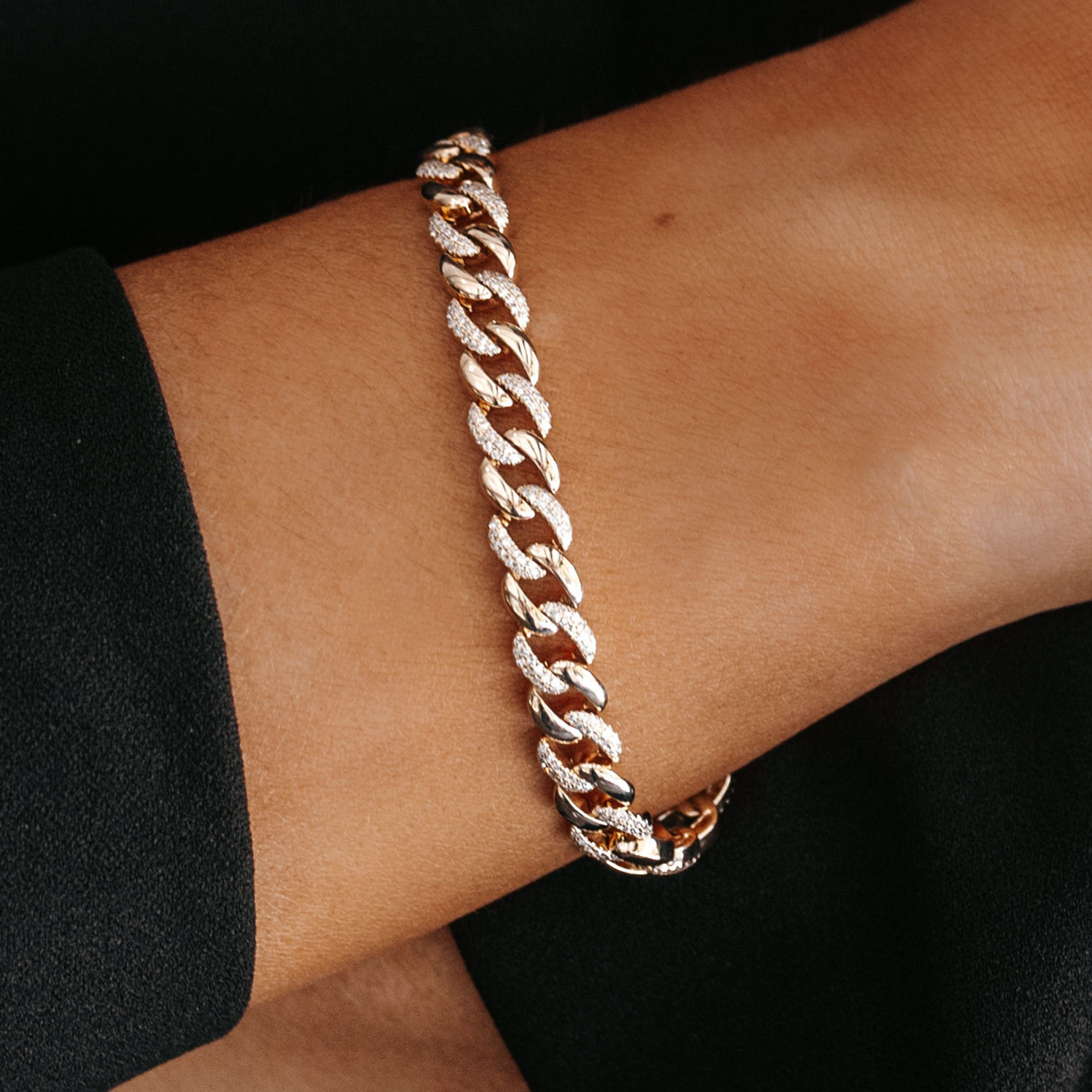diamond and gold havana links bracelet