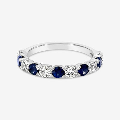 Alternating Sapphire & Diamond Band Ring