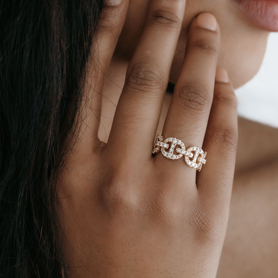 diamond anchor link ring