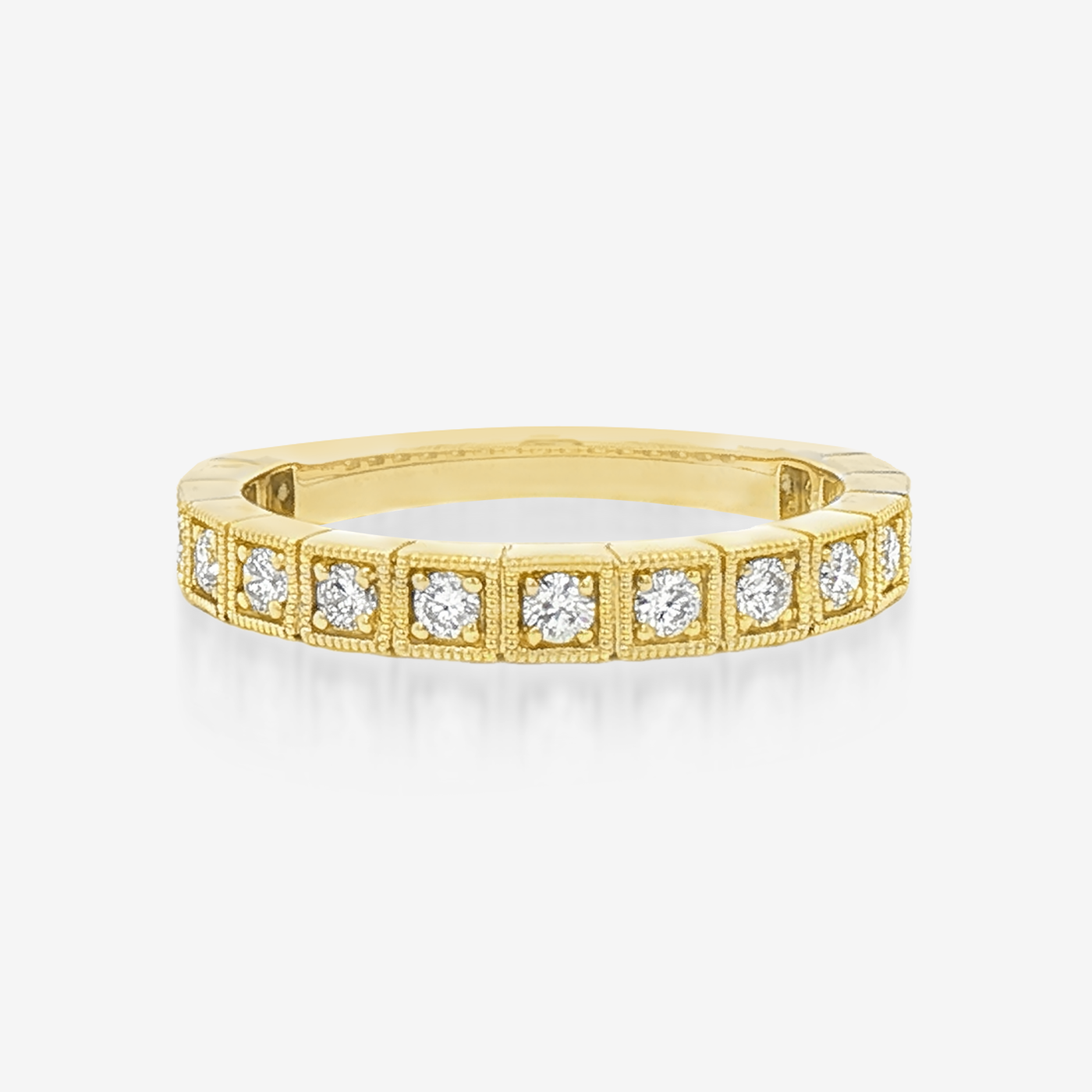 Antique Milgrain 3/4 Diamond Band Ring