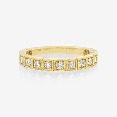 Antique Milgrain 3/4 Diamond Band Ring