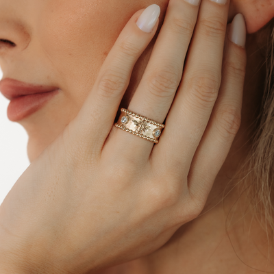 Lab Grown Bee Motif Ring