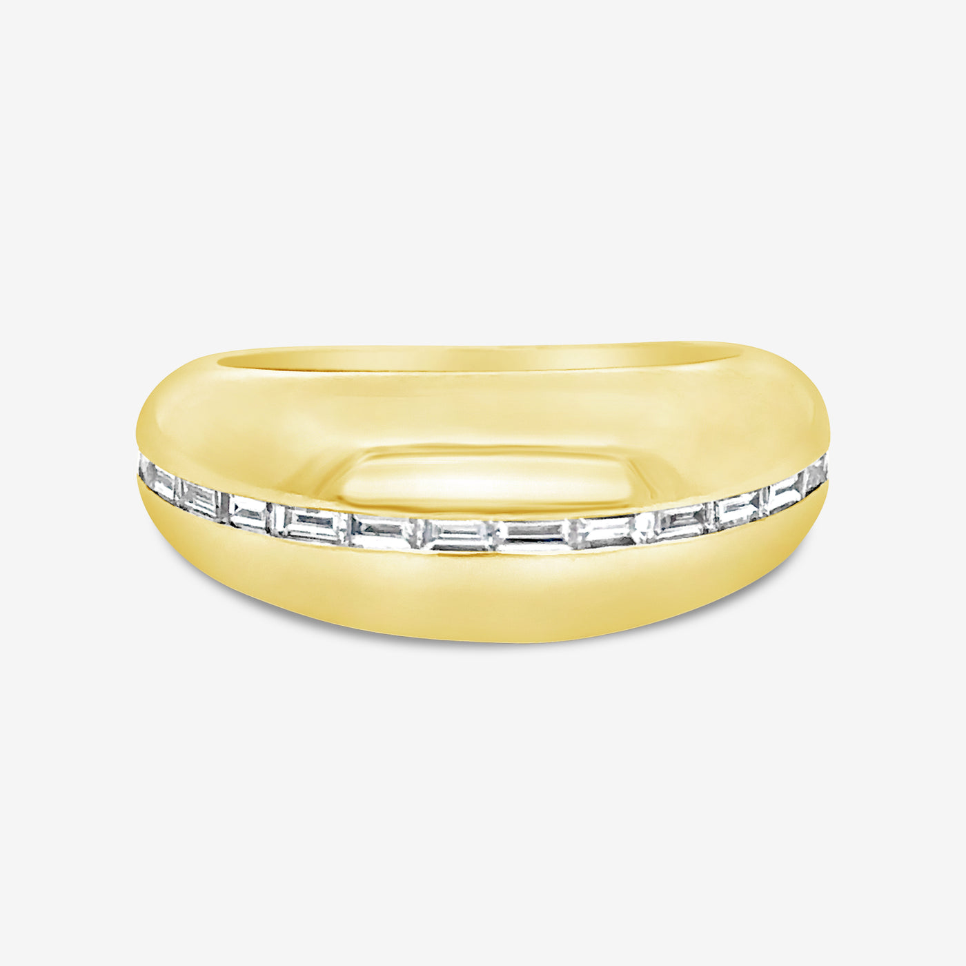 diamond and gold domed ring