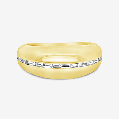 diamond and gold domed ring