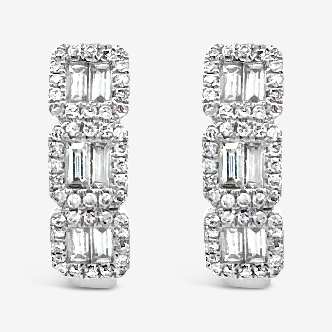 diamond halo huggie earrings