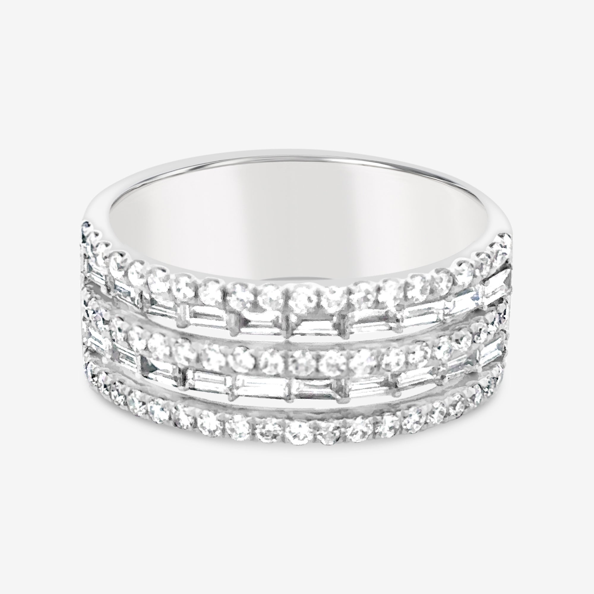 five row diamond ring