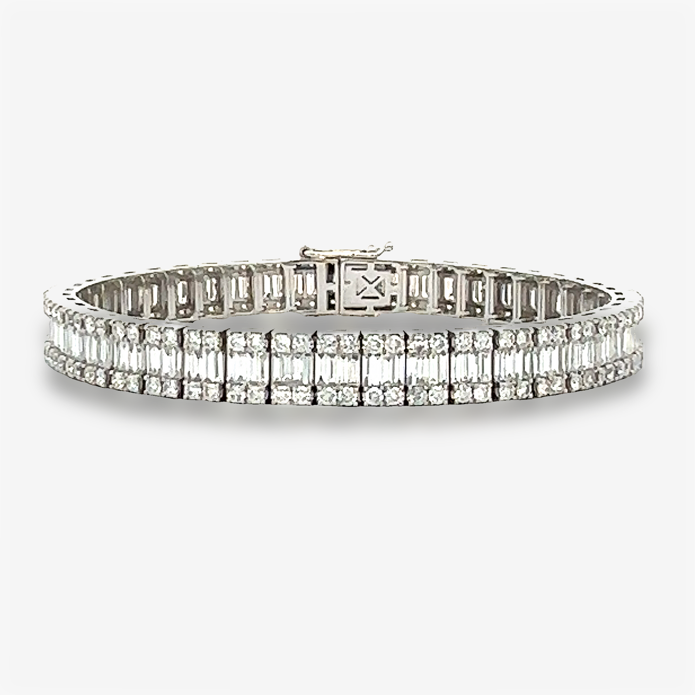 baguette and round diamond bracelet
