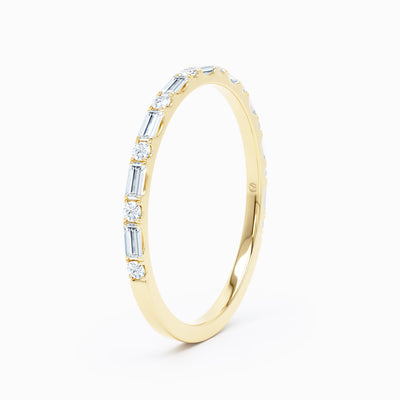 Baguette Round Stackable Wedding Band