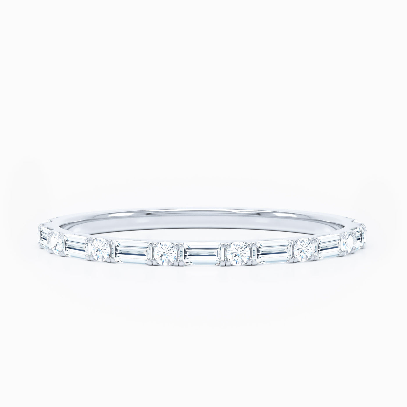 Baguette Round Stackable Wedding Band