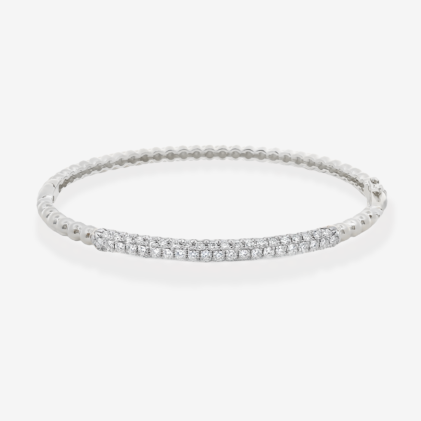 Bead It 3 Row Pave Diamond Small Bangle Bracelet