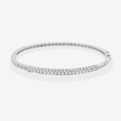 Bead It 3 Row Pave Diamond Small Bangle Bracelet