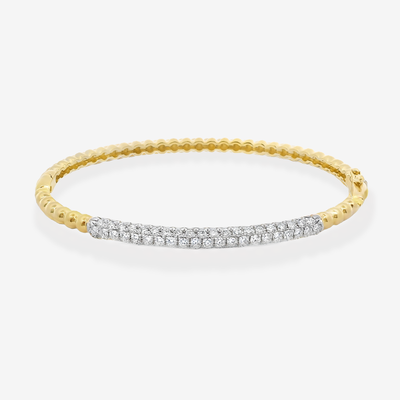 Bead It 3 Row Pave Diamond Small Bangle Bracelet