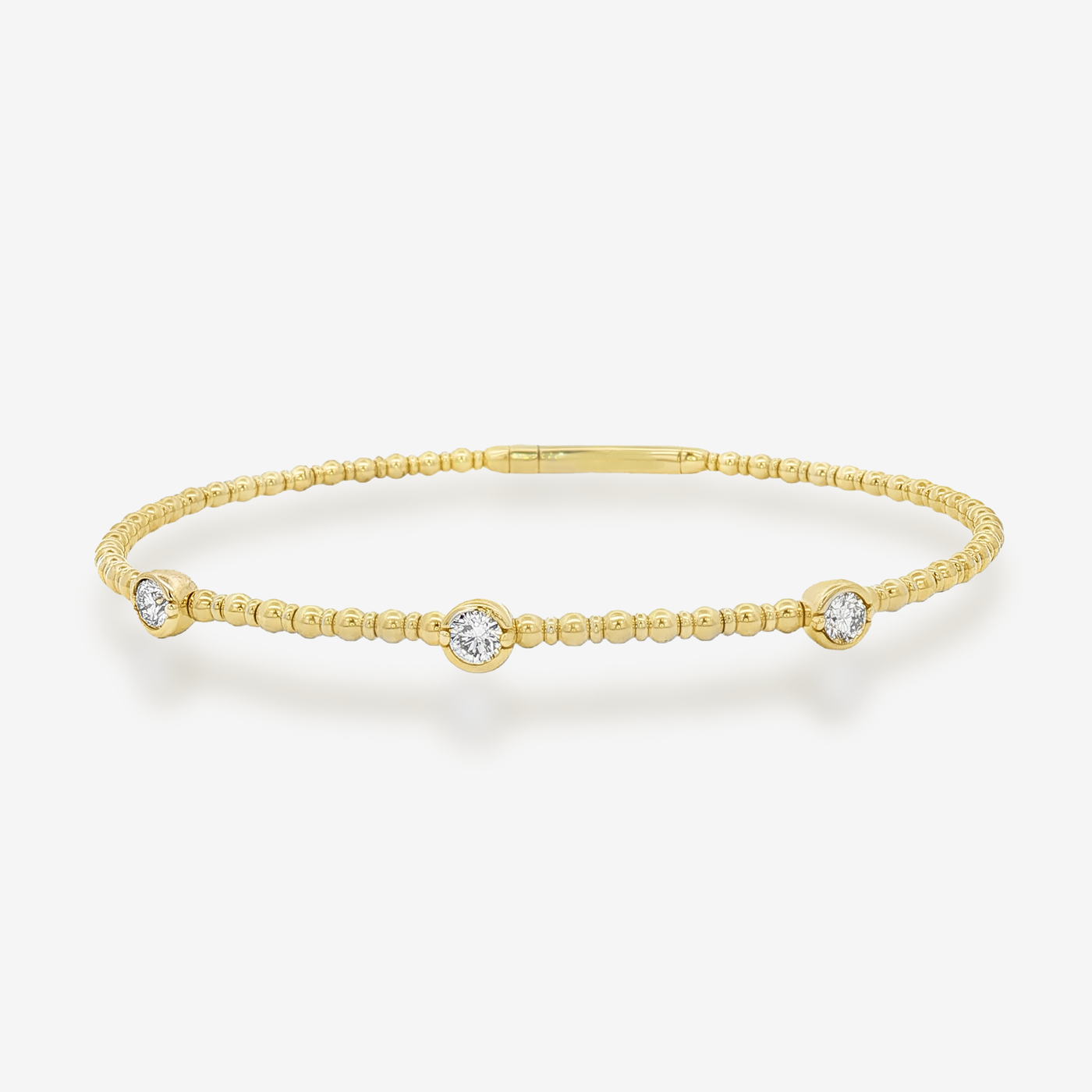 Bead It Collection 3 Diamond Flex Bangle Bracelet