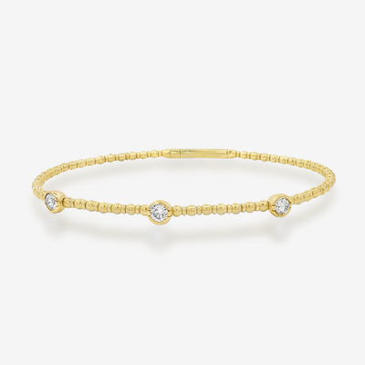 Bead It Collection 3 Diamond Flex Bangle Bracelet