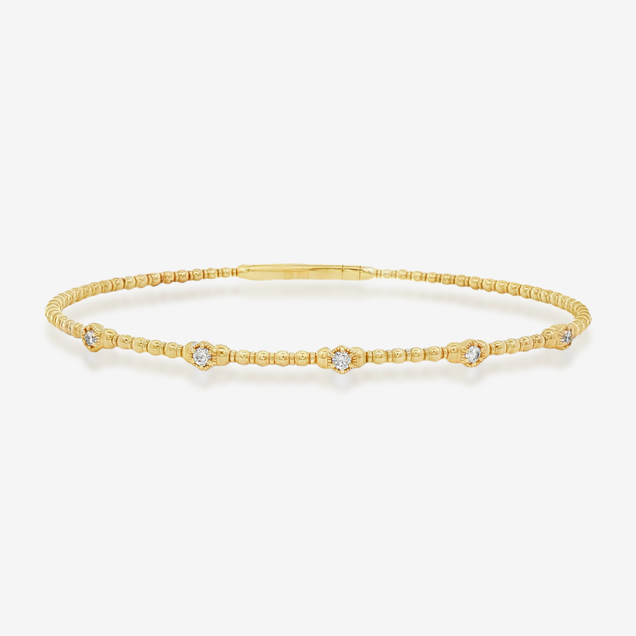 Bead It Collection 5 Diamond Flex Bangle Bracelet