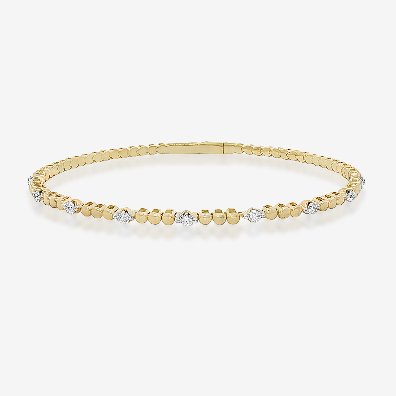 Bead It Collection 9 Diamond Flex Bangle Bracelet