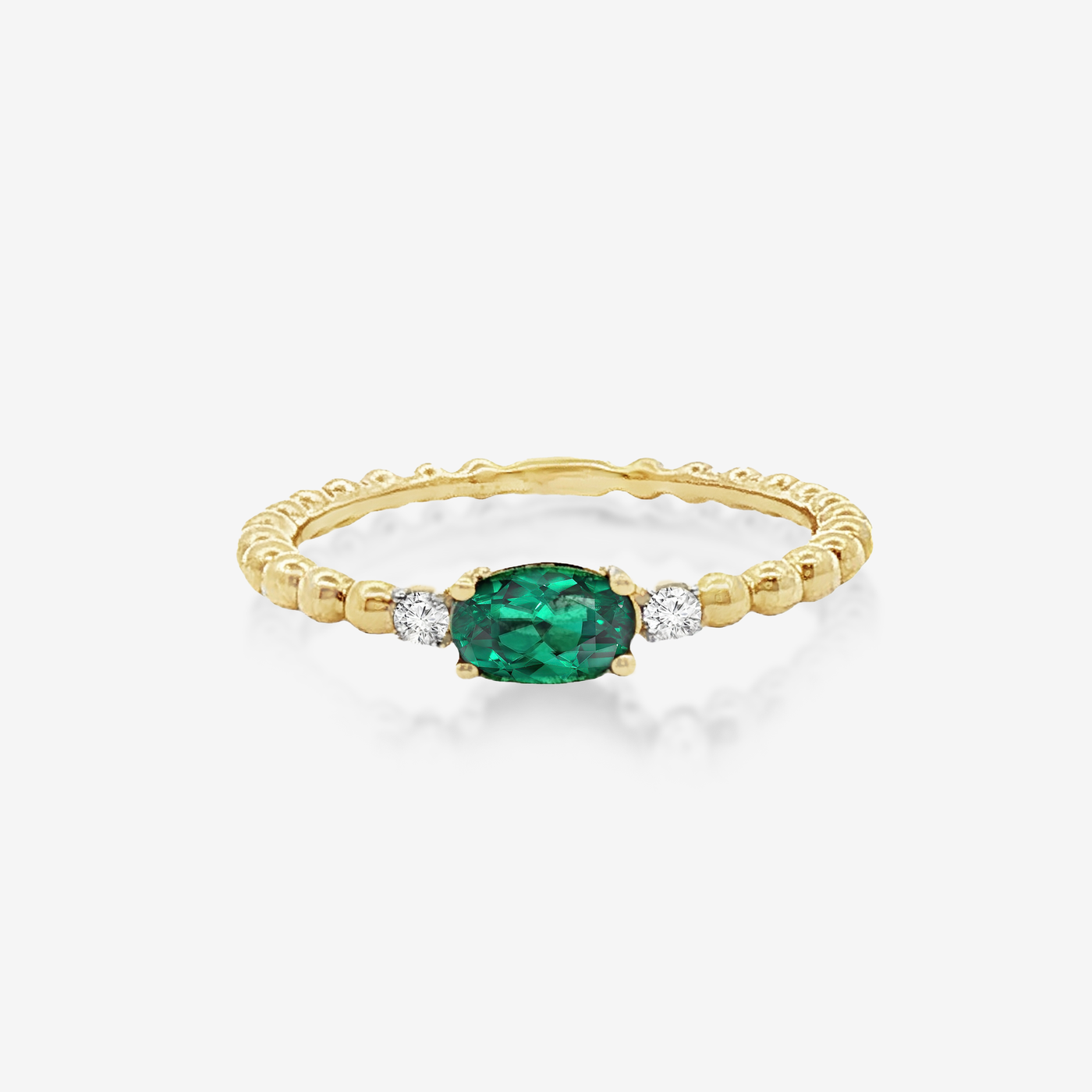 Bead It Collection Emerald & Diamond Ring