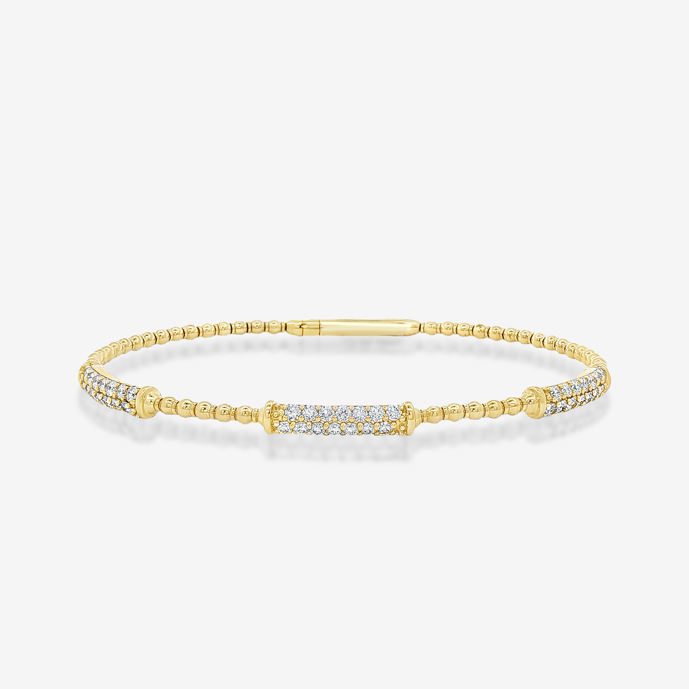 Bead It Collection Pave' Diamond Flex Bangle Bracelet