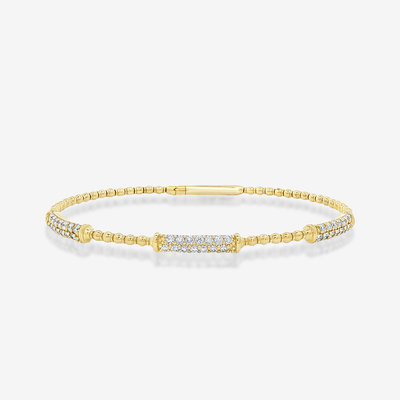 Bead It Collection Pave' Diamond Flex Bangle Bracelet