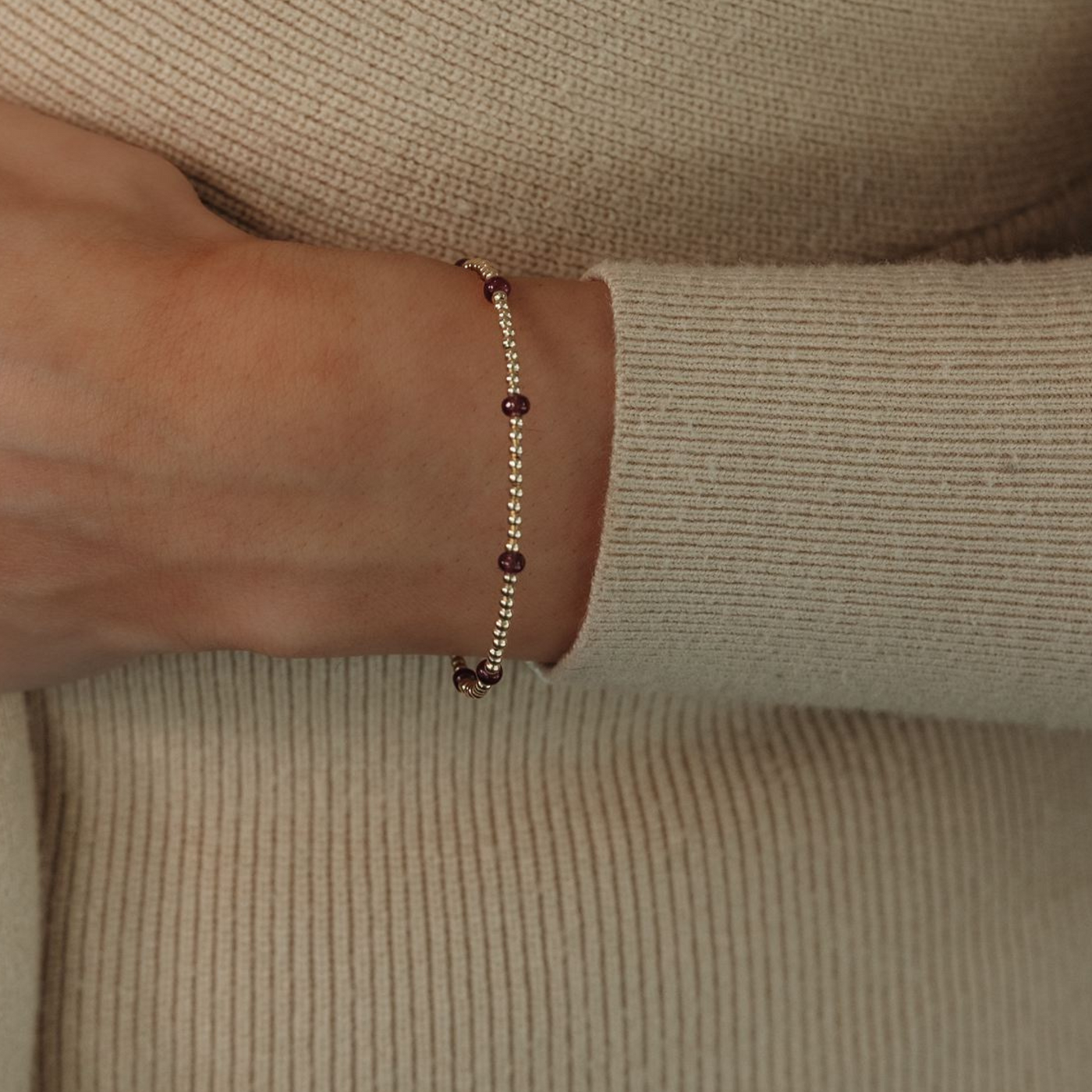 Bead It Collection Ruby & Pearl Wrap Bracelet