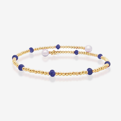 Bead It Collection Sapphire & Pearl Wrap Bracelet
