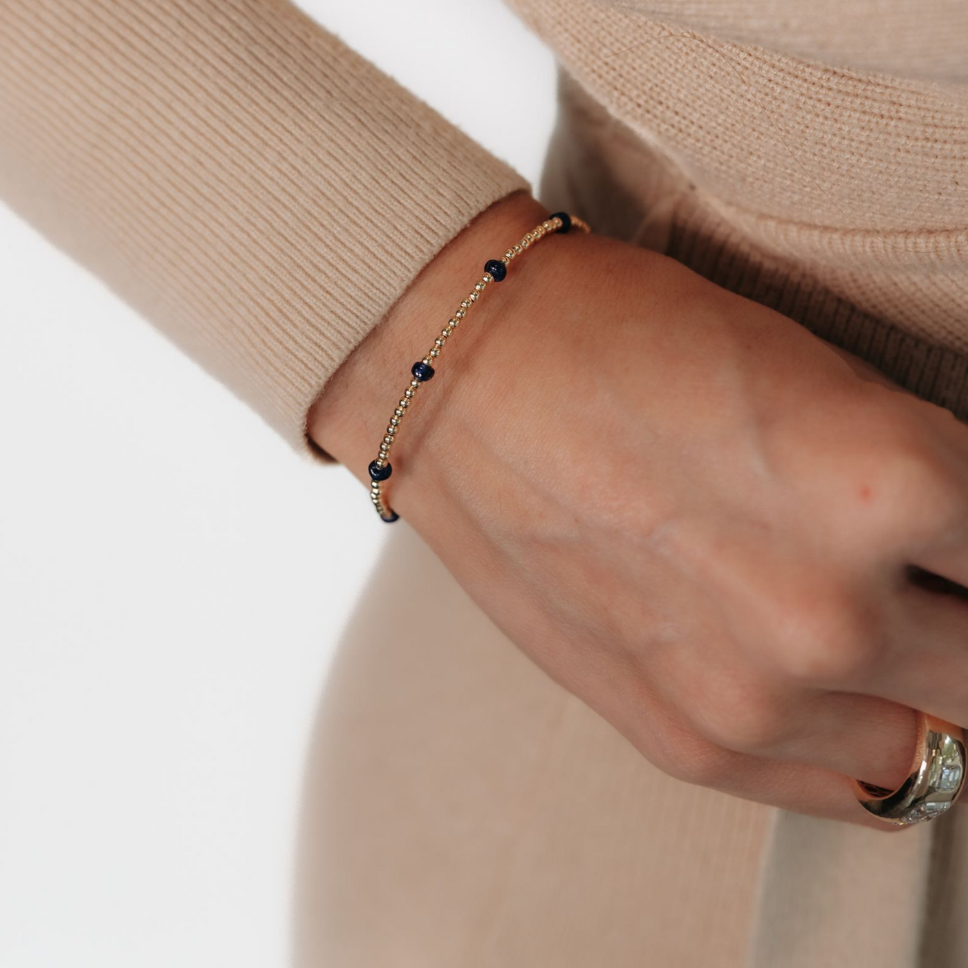 Bead It Collection Sapphire & Pearl Wrap Bracelet