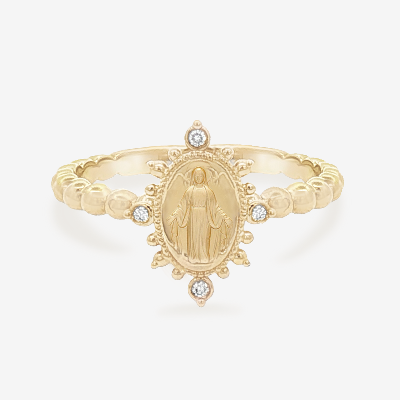 Bead It Mother Mary Diamond Ring