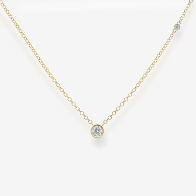 Bezel Set Round 0.20CT Diamond Necklace