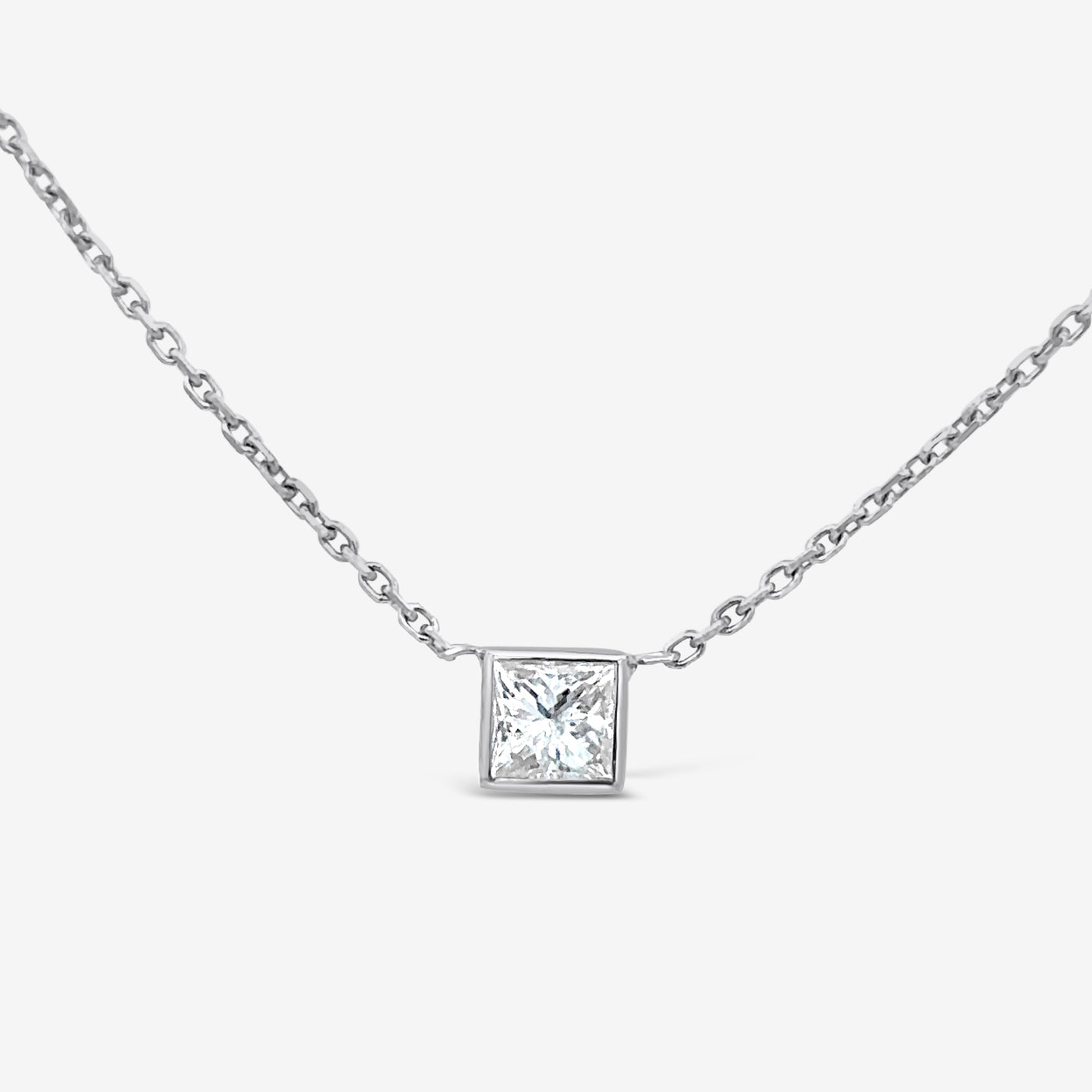 Bezel Set Curb Link Diamond Necklace