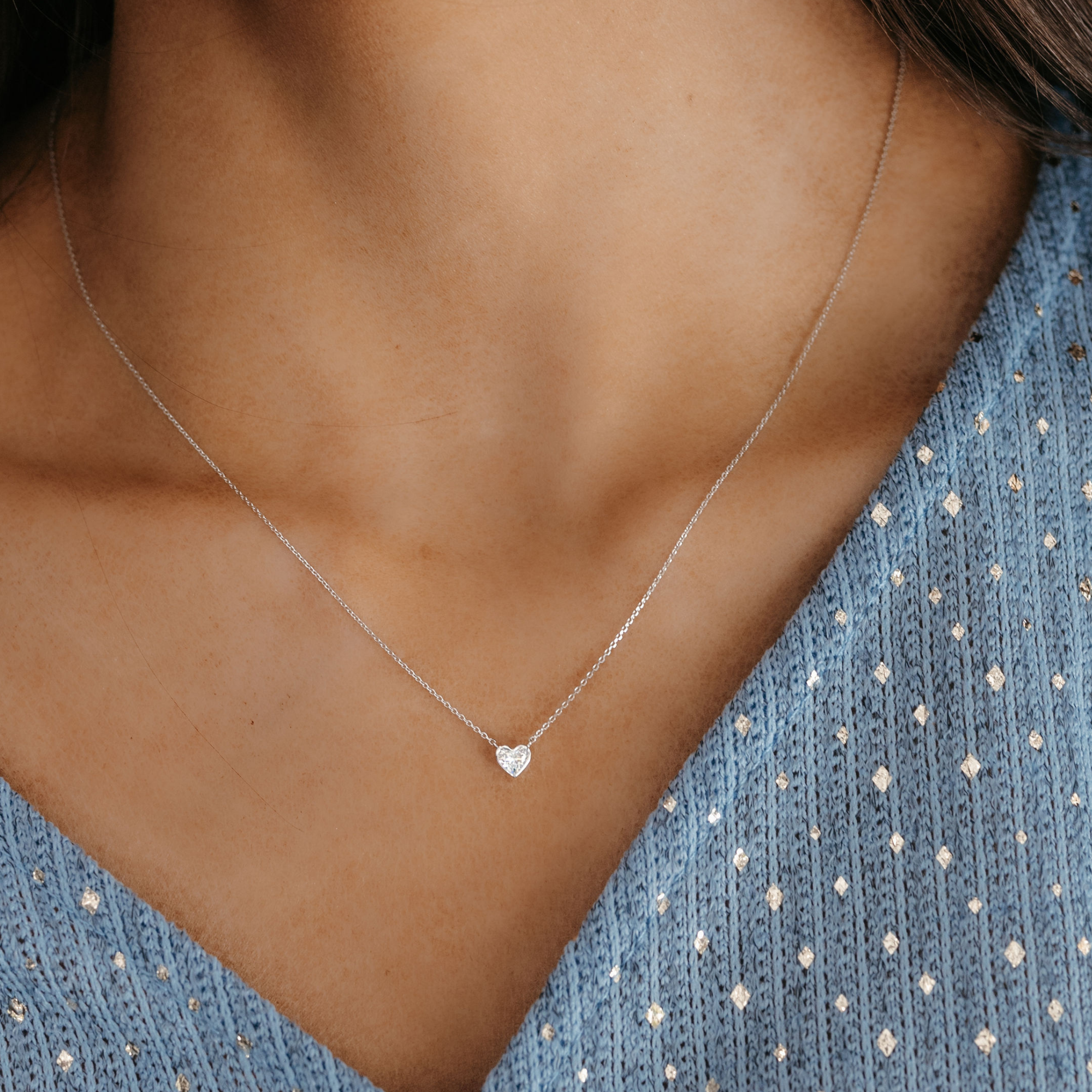 heart shaped diamond necklace