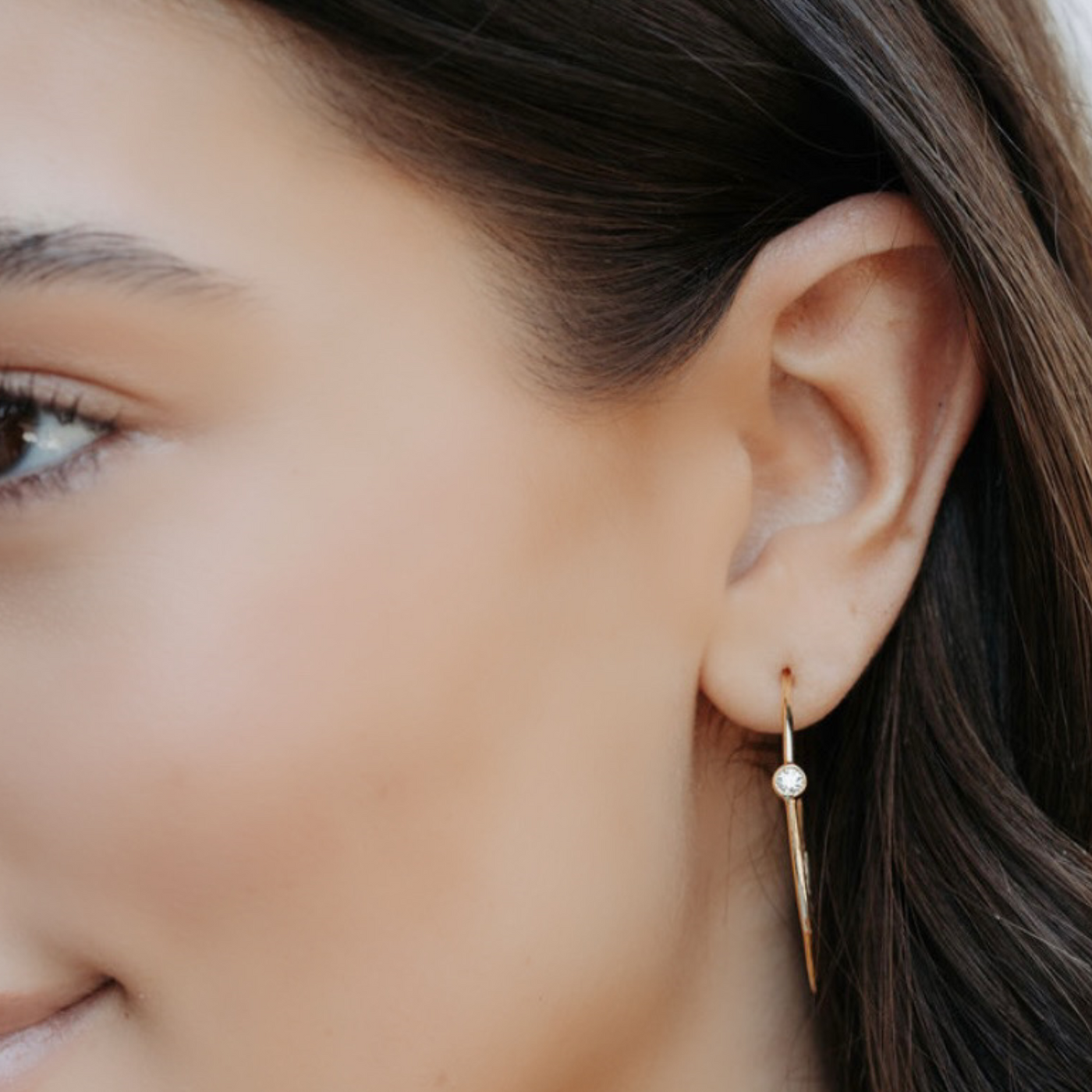diamond studded hoop earrings