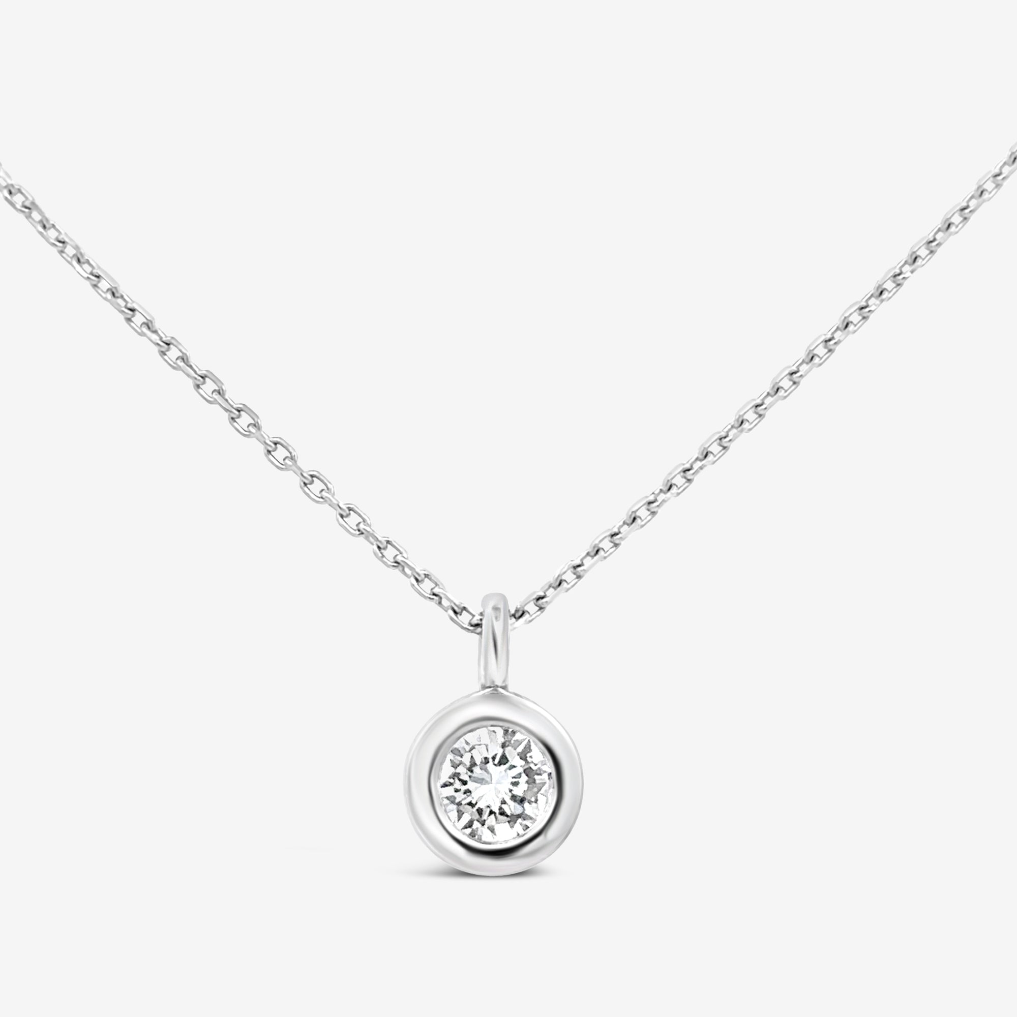 round diamond solitaire necklace