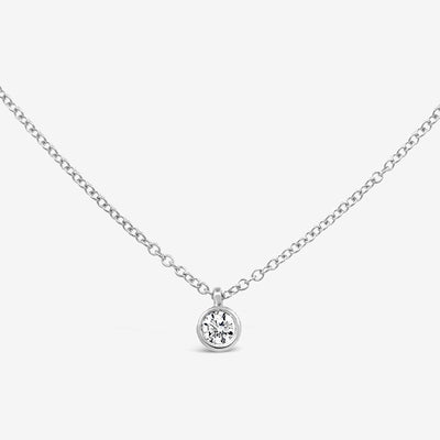 Bezel Set Solitaire Diamond Necklace