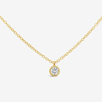 bezel set diamond solitaire necklace